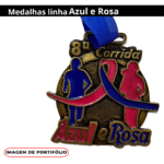 Medalha Linha Azul e Rosa